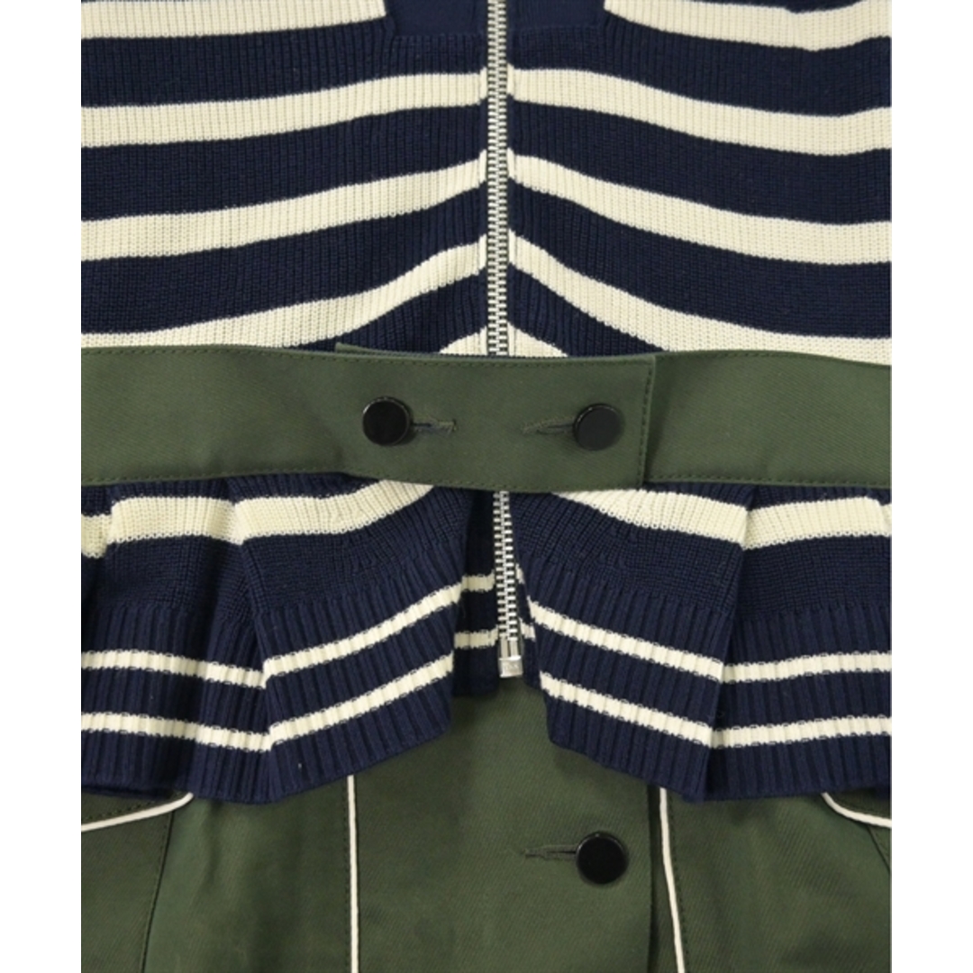 sacai(サカイ)のsacai サカイ ワンピース 1(S位) 紺x白xカーキ系 【古着】【中古】 レディースのワンピース(ひざ丈ワンピース)の商品写真