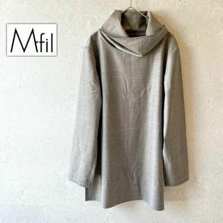 ミカコナカムラ(Mikako Nakamura)の極美品✨M-fil ミカコナカムラ✨ハイネックブラウス　チャコールグレー(シャツ/ブラウス(長袖/七分))