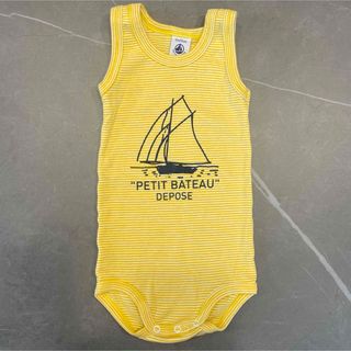 プチバトー(PETIT BATEAU)のプチバトータンクトップロンパース サイズ70(ロンパース)