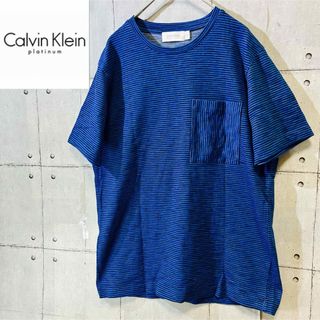 カルバンクライン(Calvin Klein)のCalvin Klein PLATINUMカルバンクライン　ボーダーTシャツ　M(Tシャツ/カットソー(半袖/袖なし))