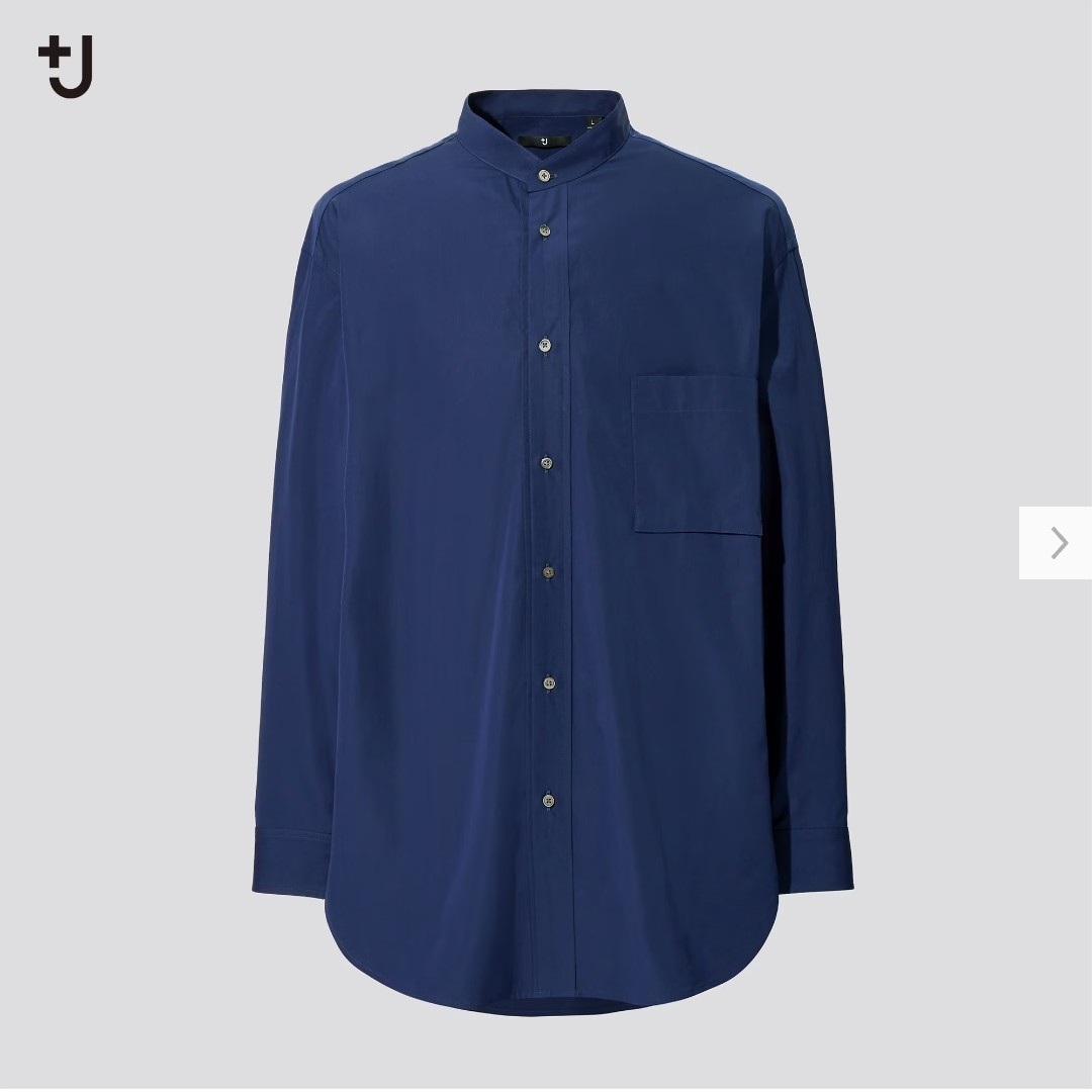 UNIQLO(ユニクロ)のスーピマコットンオーバーサイズスタンドカラーシャツ（長袖） ユニクロ +J メンズのトップス(シャツ)の商品写真