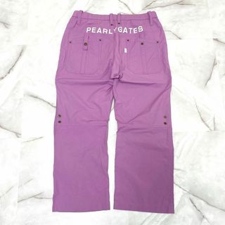 パーリーゲイツ(PEARLY GATES)のパーリーゲイツ　コットンナイロンロゴプリントパンツ　ピンク　6(XL) ゴルフ(ウエア)