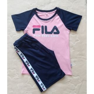 夏 FILA 上下 140cm ネイビー×ピンク 半袖 ハーフパンツ