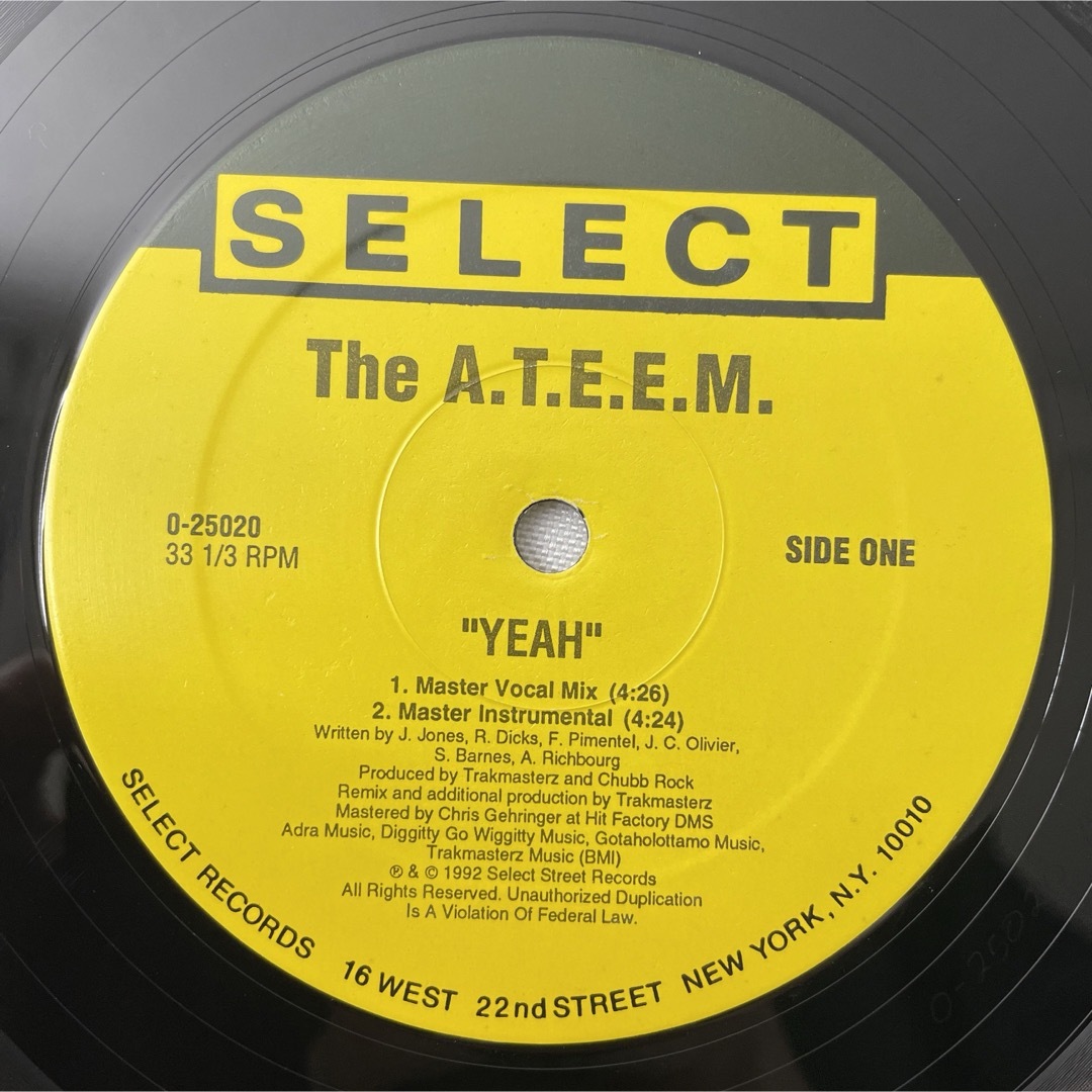 The A.T.E.E.M. / Yeah【12"】 エンタメ/ホビーのCD(ヒップホップ/ラップ)の商品写真