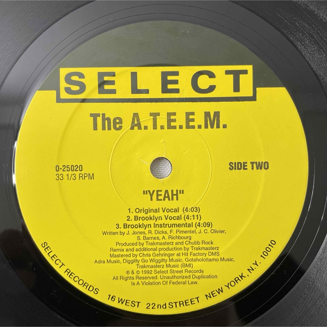 The A.T.E.E.M. / Yeah【12"】 エンタメ/ホビーのCD(ヒップホップ/ラップ)の商品写真