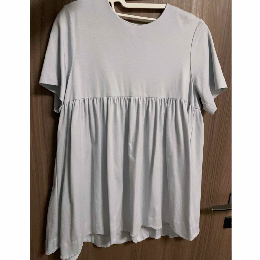 OHGA SCALLOP TEE スカラップT ライトブルー レディースのトップス(Tシャツ(半袖/袖なし))の商品写真