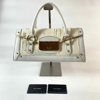 ドルチェアンドガッバーナ(DOLCE&GABBANA)のドルチェアンドガッバーナ D&G ハンドバッグ ダメージ加工 レザー×デニム地(ハンドバッグ)