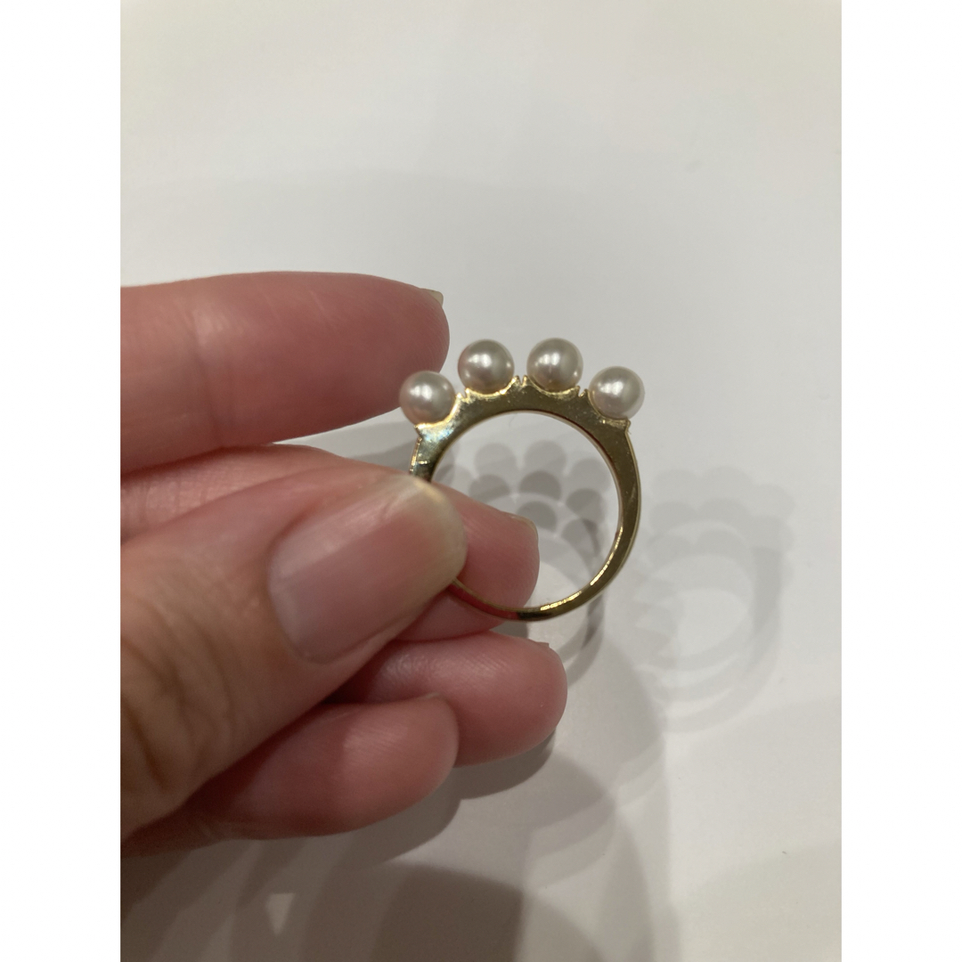 Cream dot(クリームドット)のCream dot クリームドット指輪リングパール 4連 ゴールド  15号 レディースのアクセサリー(リング(指輪))の商品写真