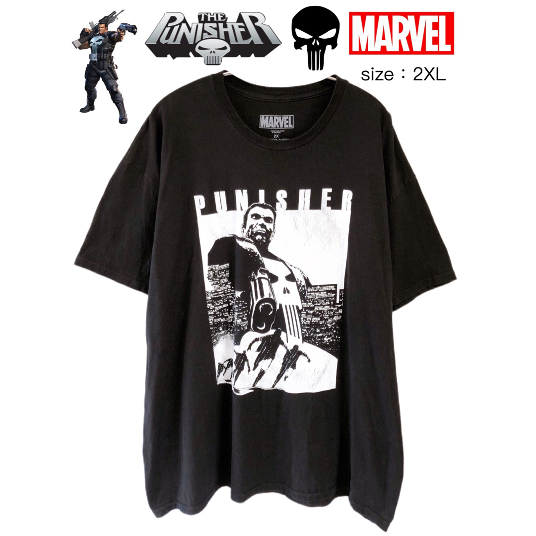 MARVEL(マーベル)のThe Punisher　パニッシャー　Tシャツ　2XL　黒　USA古着 メンズのトップス(Tシャツ/カットソー(半袖/袖なし))の商品写真