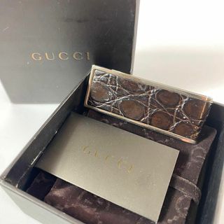 グッチ(Gucci)の高級 グッチ GUCCI クロコ マネークリップ 札挟み(マネークリップ)