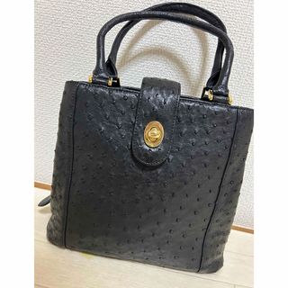 オーストリッチ(OSTRICH)の新品未使用！オーストリッチ　ハンドバッグ　ブラック(トートバッグ)