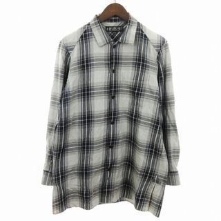 バル(BAL)のバル bal ロングシャツ 長袖 タータンチェック グレー M(シャツ)