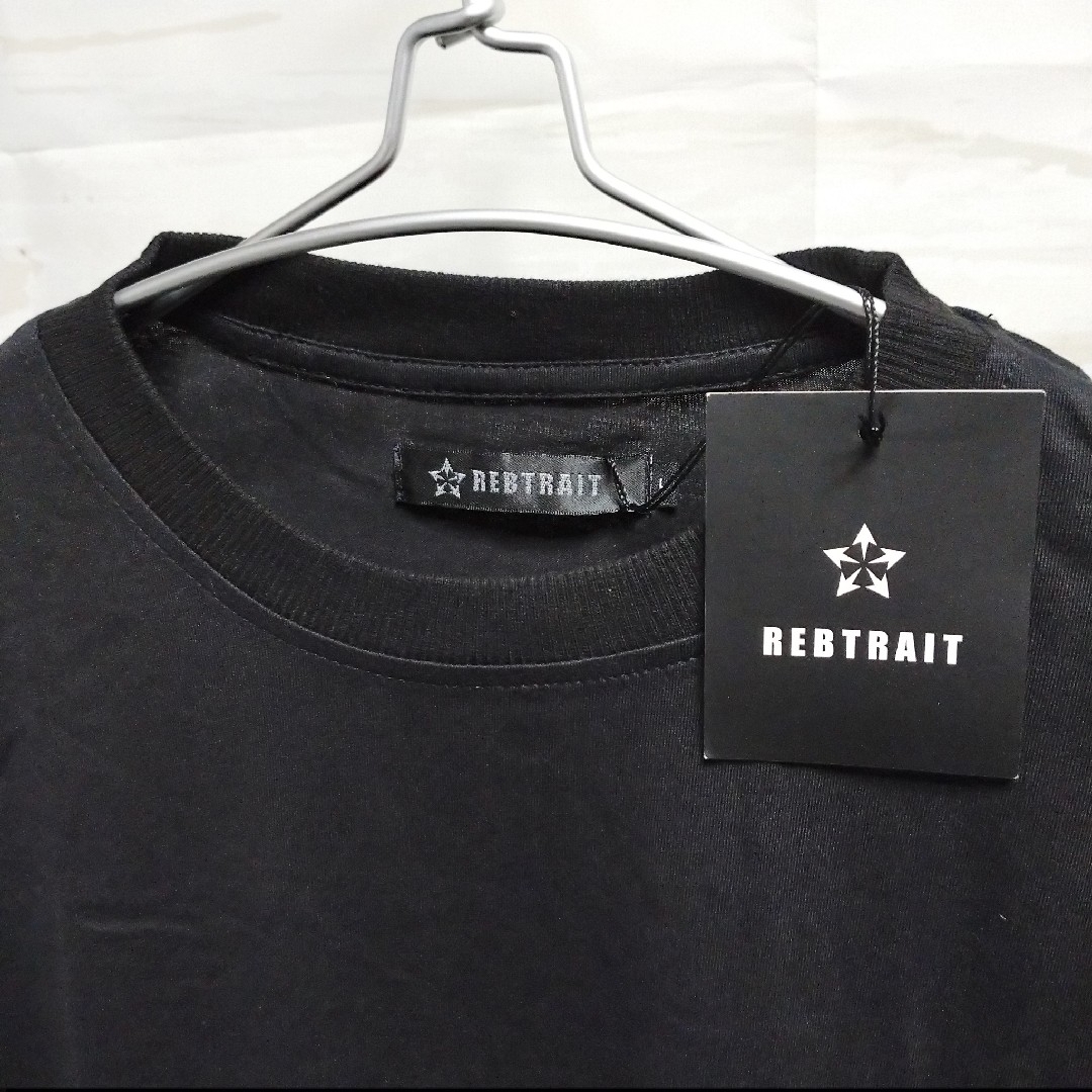 REBTRAIT(レブトレイト)の【REBTRAIT】ロング丈 サイドジップ ベースボール Ｔシャツ Ｌ メンズ メンズのトップス(Tシャツ/カットソー(半袖/袖なし))の商品写真