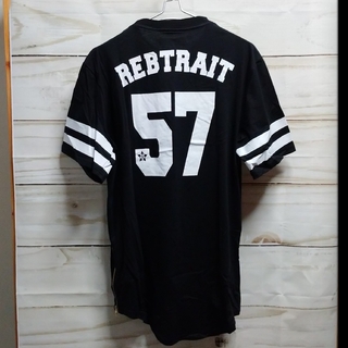 REBTRAIT - 【REBTRAIT】ロング丈 サイドジップ ベースボール Ｔシャツ Ｌ メンズ