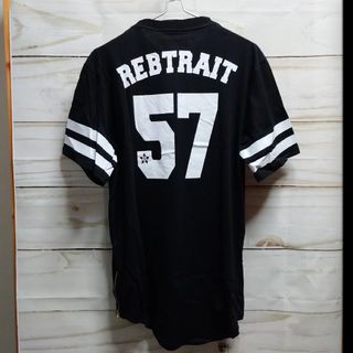 レブトレイト(REBTRAIT)の【REBTRAIT】ロング丈 サイドジップ ベースボール Ｔシャツ Ｌ メンズ(Tシャツ/カットソー(半袖/袖なし))