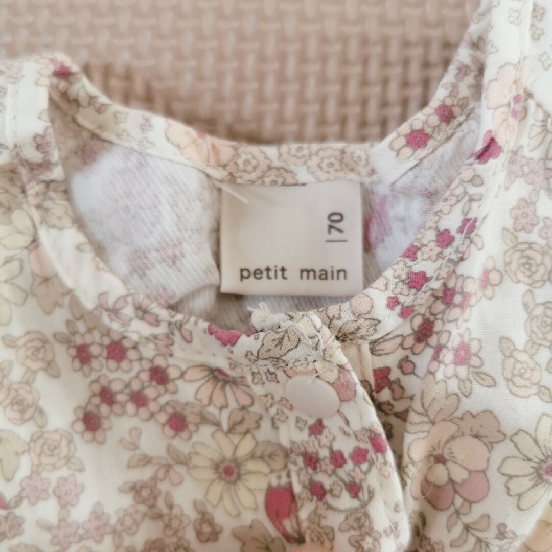 petit main(プティマイン)のPetit main●70　重ね着 花柄ワンピース キッズ/ベビー/マタニティのベビー服(~85cm)(ワンピース)の商品写真