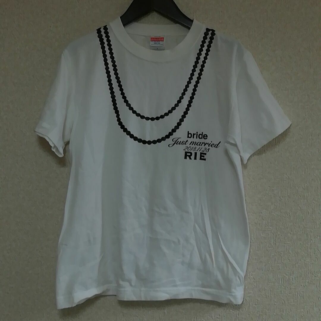 UnitedAthle(ユナイテッドアスレ)のUnited Athle　プリントTシャツ　結婚記念　オリジナル　白✓1221 レディースのトップス(Tシャツ(長袖/七分))の商品写真
