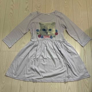 ミルクフェド(MILKFED.)の未開封●MILKFED. CAT FLARE L/S DRESS トップス/薄紫(Tシャツ(長袖/七分))