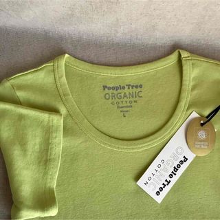 ピープルツリー(People Tree)のピープルツリー　フェアトレード　オーガニックコットン　Tシャツ　グリーン系　L(Tシャツ(半袖/袖なし))