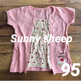 Sunny sheep  重ね着風半袖Ｔシャツ　95 (Tシャツ/カットソー)
