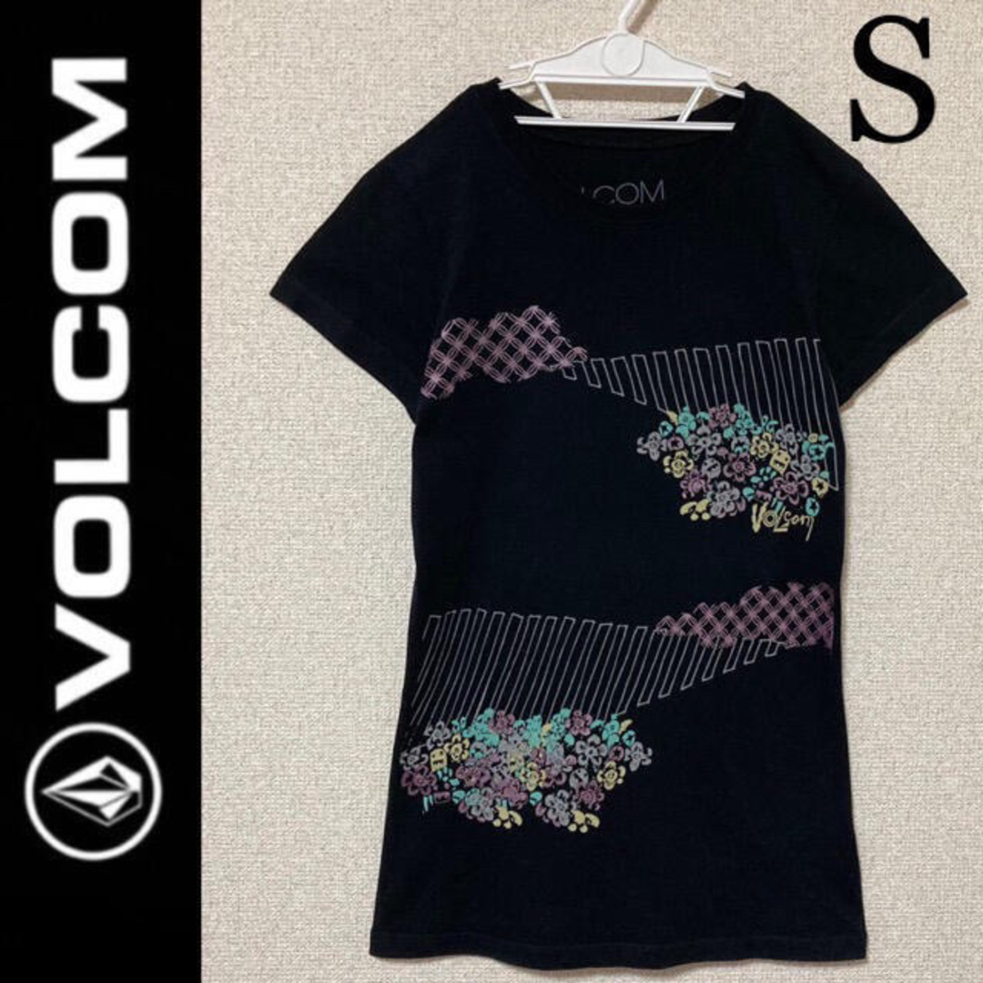 volcom(ボルコム)の美品☆VOLCOM半袖ＴシャツS黒ブラックリップカールHureyボルコムロキシー レディースのトップス(Tシャツ(半袖/袖なし))の商品写真