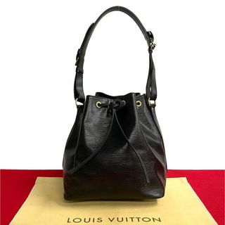 ルイヴィトン(LOUIS VUITTON)の極 美品 LOUIS VUITTON ルイヴィトン プチ ノエ エピ レザー 本革 巾着 セミ ワン ショルダーバッグ ポシェット ノワール 黒 91361(ショルダーバッグ)