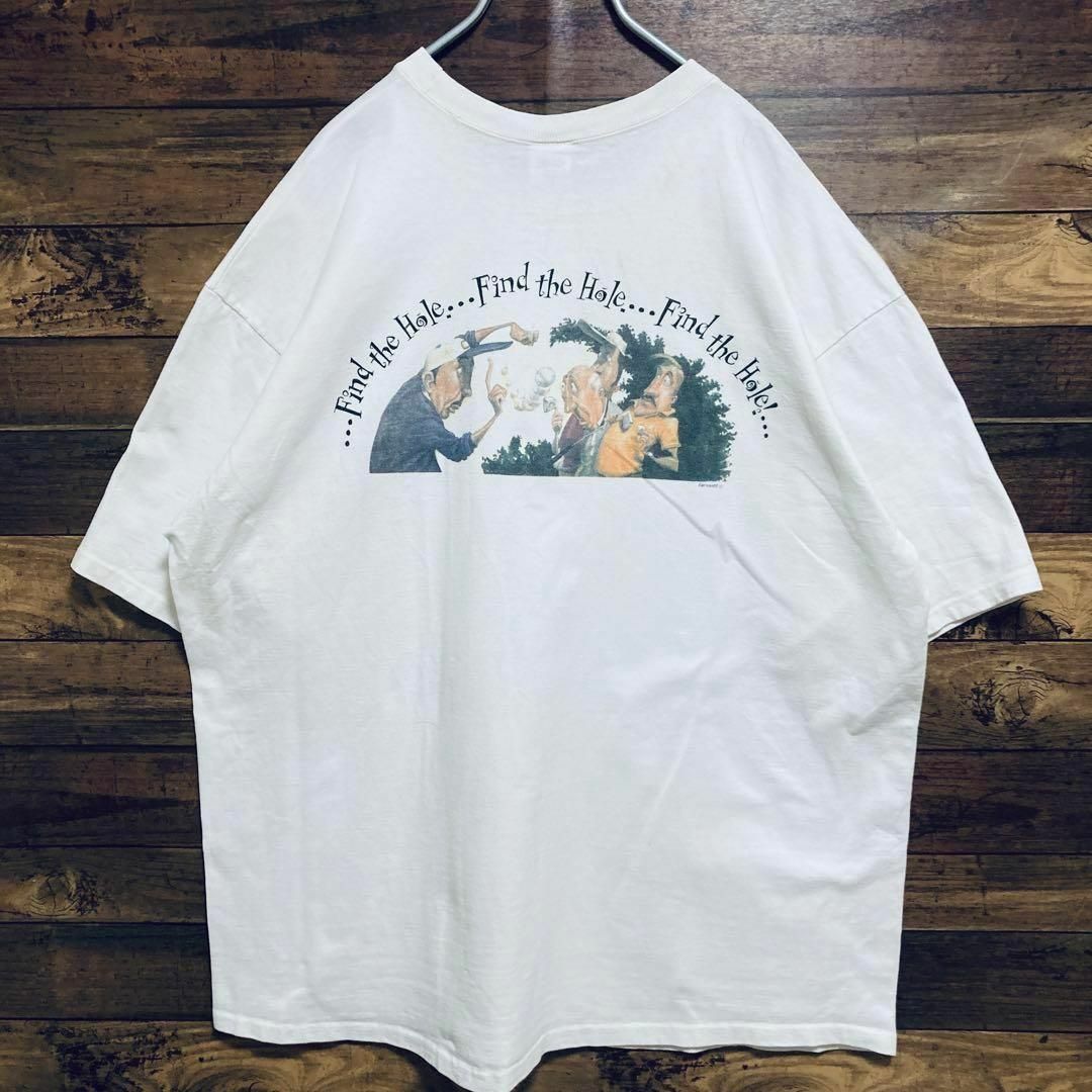 6234 古着　OLD 90年代　USA製 tシャツ 半袖　プリント　2X 白 メンズのトップス(Tシャツ/カットソー(半袖/袖なし))の商品写真
