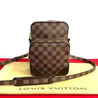 ルイヴィトン(LOUIS VUITTON)のほぼ未使用 SPオーダー品 LOUIS VUITTON ルイヴィトン アマゾン ダミエ レザー 本革 ミニ ショルダーバッグ ポシェット ブラウン 16244(ショルダーバッグ)