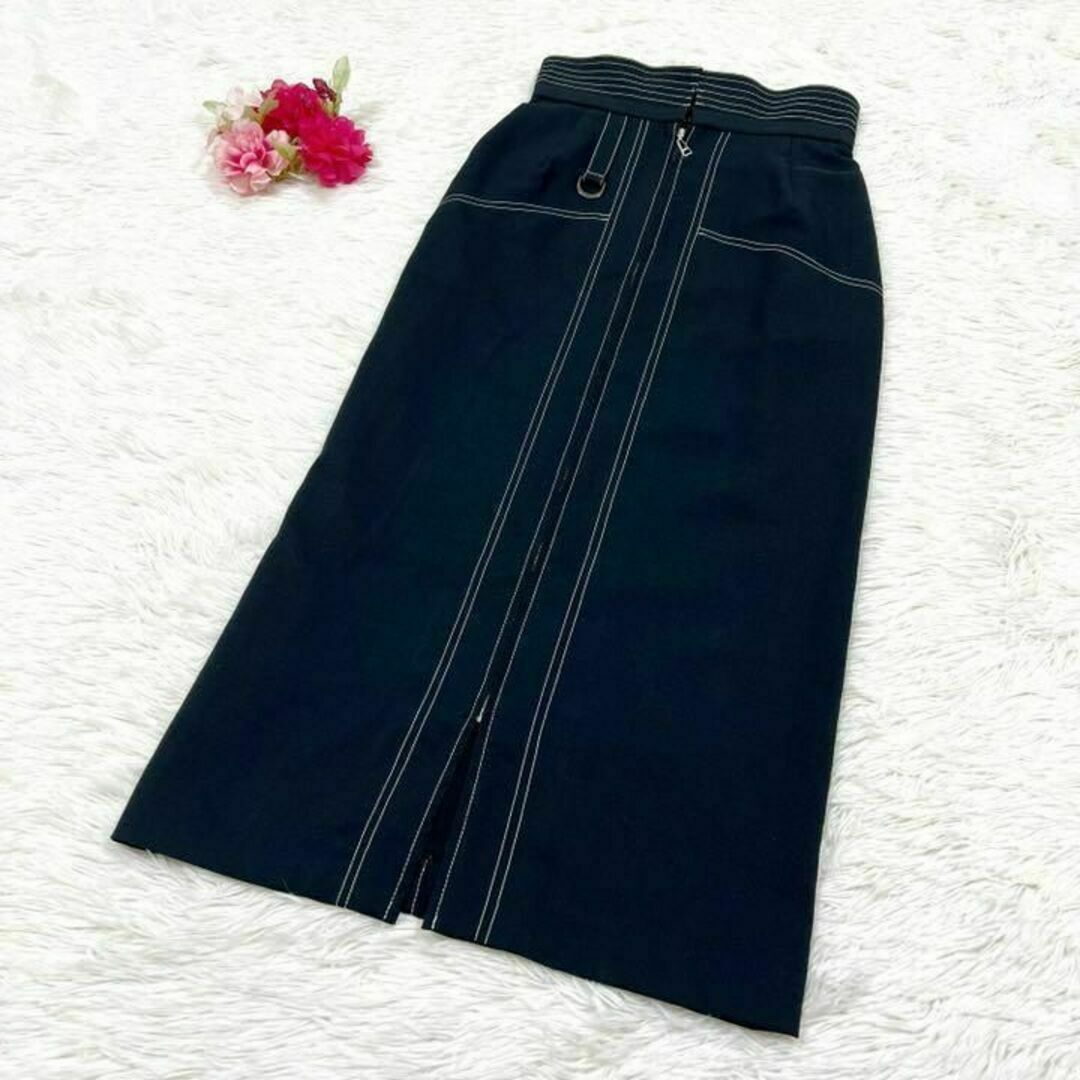 Maglie par ef-de(マーリエパーエフデ)のマーリエパーエフデ ペプラムタイトスカート 21SS リネン デニム調 レディースのスカート(ロングスカート)の商品写真