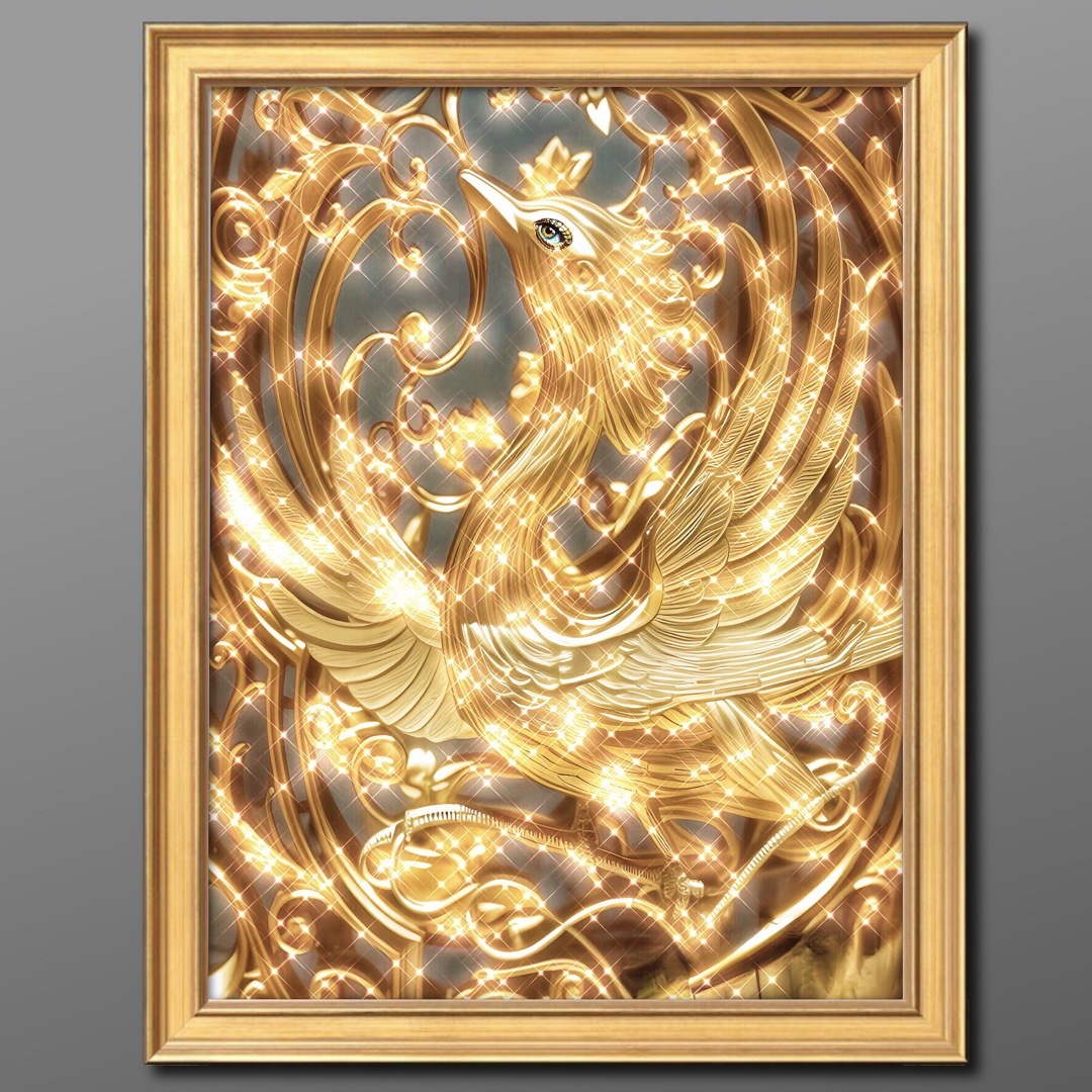 伝説の鳳凰 額付 開運と幸福絵画•風水癒しとヒーリング 伝説の鳳凰 額付 開運と幸福絵画•風水癒しとヒーリング