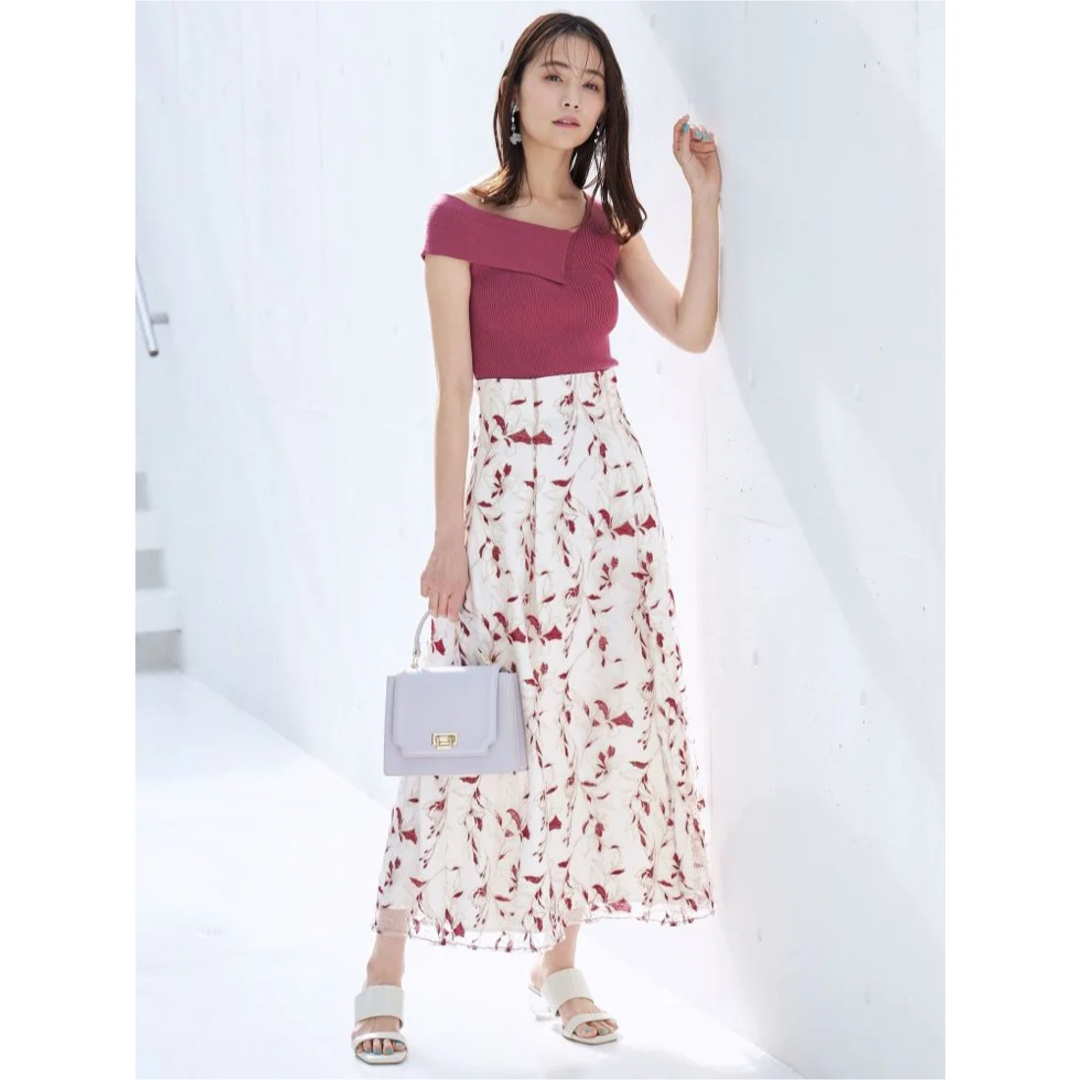 MERCURYDUO(マーキュリーデュオ)のMERCURYDUO♡チュール刺繍スカート♡レッド レディースのスカート(ロングスカート)の商品写真