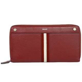 バリー(Bally)の本物 バリー BALLY ラウンドファスナー 長財布 ロングウォレット レザー レッド 財布 ウォレット 中古(財布)