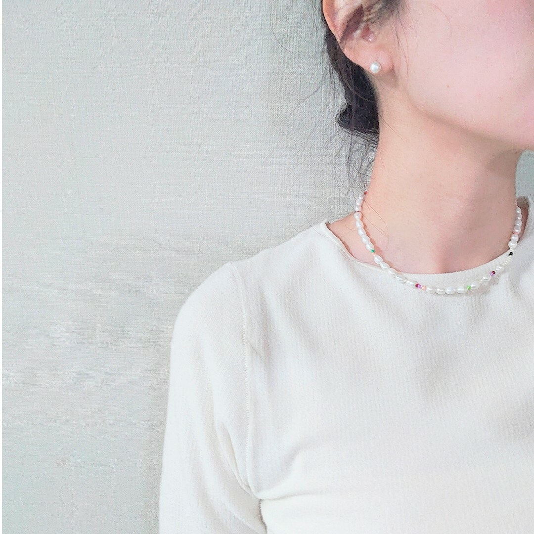 BEAUTY&YOUTH UNITED ARROWS(ビューティアンドユースユナイテッドアローズ)のmix pearlネックレス② ハンドメイドのアクセサリー(ネックレス)の商品写真