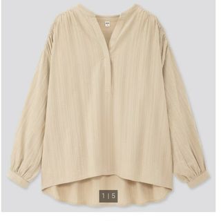 ユニクロ(UNIQLO)のコットンドビーギャザーブラウス(シャツ/ブラウス(長袖/七分))