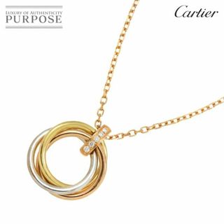 カルティエ(Cartier)のカルティエ Cartier トリニティ ダイヤ ネックレス 43cm K18 YG WG PG 750 スリーカラー VLP 90227555(ネックレス)