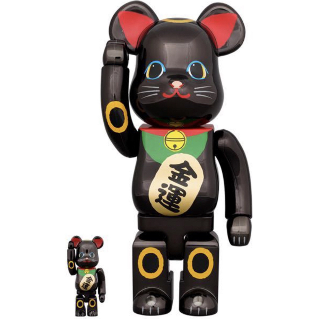 新品未開封 BE@RBRICK 招き猫 金運 黒メッキ 100% & 400% 新品未開封 BE@RBRICK 招き猫 金運 黒メッキ 100% & 400%