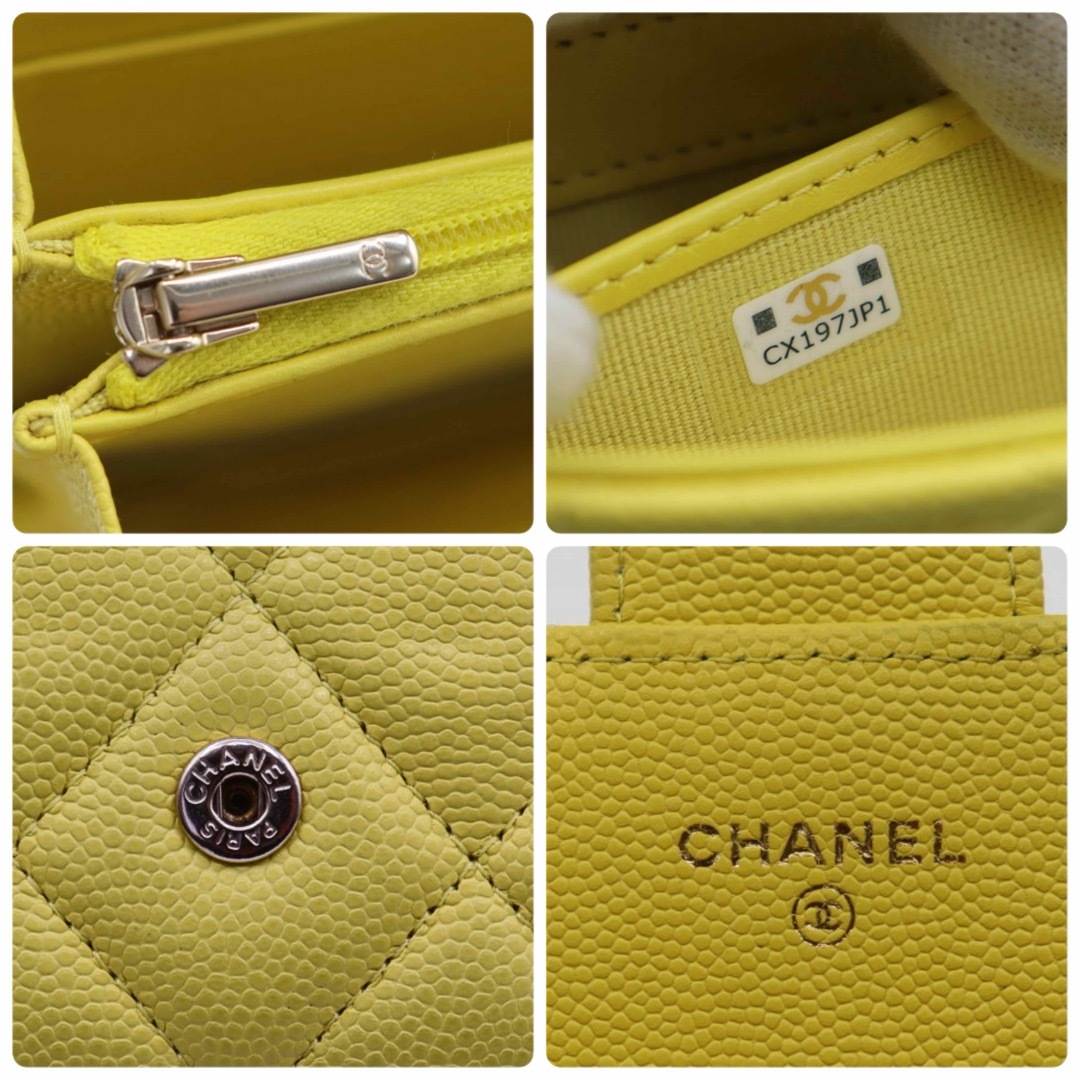 CHANEL(シャネル)の新型　美品　シャネル　キャビアスキン　マトラッセ　長財布　イエロー レディースのファッション小物(財布)の商品写真