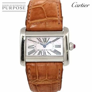 カルティエ(Cartier)のカルティエ Cartier ミニタンクディヴァン W6301455 レディース 腕時計 ピンクシェル クォーツ ウォッチ mini tank divan VLP 90224801(腕時計)