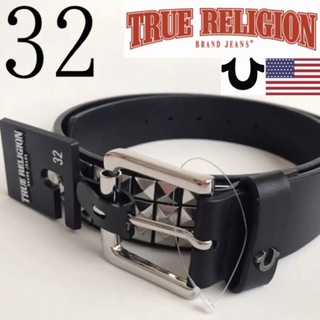 トゥルーレリジョン(True Religion)のレア【新品】トゥルーレリジョン USA メンズ ベルト 32 黒(ベルト)