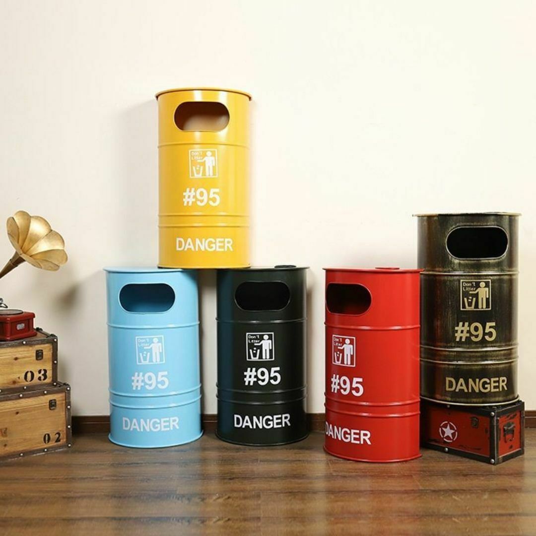 ダストボックス ゴミ箱 ゴールド 10l 13lドラム缶型 おしゃれなゴミ箱 インテリア/住まい/日用品のインテリア小物(ごみ箱)の商品写真