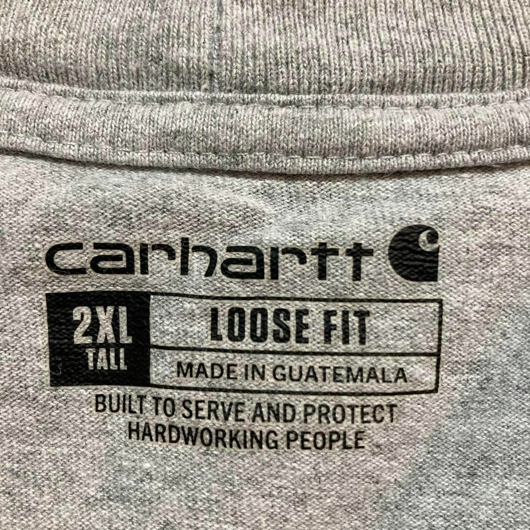 carhartt(カーハート)の【オーバーサイズ】古着　カーハート　tシャツ 半袖　ポケット　2XL グレー メンズのトップス(Tシャツ/カットソー(半袖/袖なし))の商品写真