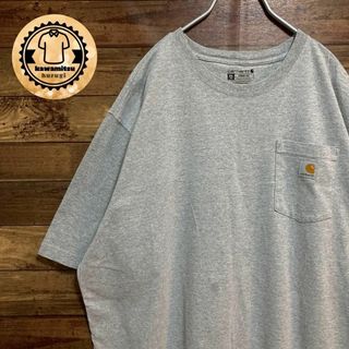 カーハート(carhartt)の【オーバーサイズ】古着　カーハート　tシャツ 半袖　ポケット　2XL グレー(Tシャツ/カットソー(半袖/袖なし))