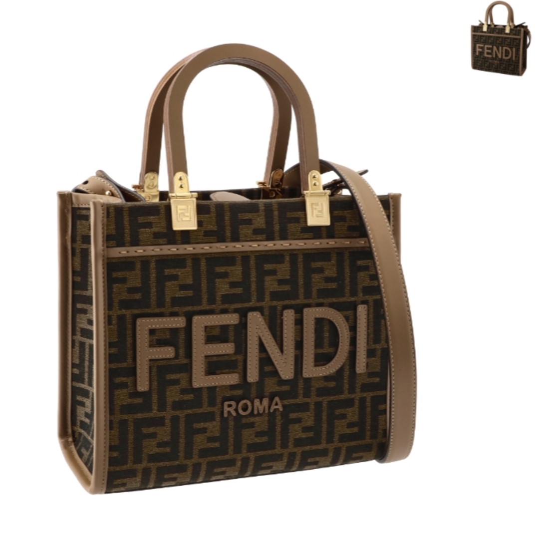 FENDI(フェンディ)のフェンディ FENDI トートバッグ スモール サンシャイン FFジャガード ファブリック ショルダー クロスボディバッグ 2024年春夏新作 8BH394 ALVY レディースのバッグ(ハンドバッグ)の商品写真