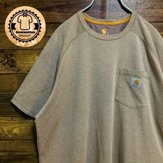 カーハート(carhartt)の【オーバーサイズ】古着　カーハート　tシャツ 半袖　ポケット　XL ベージュ(Tシャツ/カットソー(半袖/袖なし))