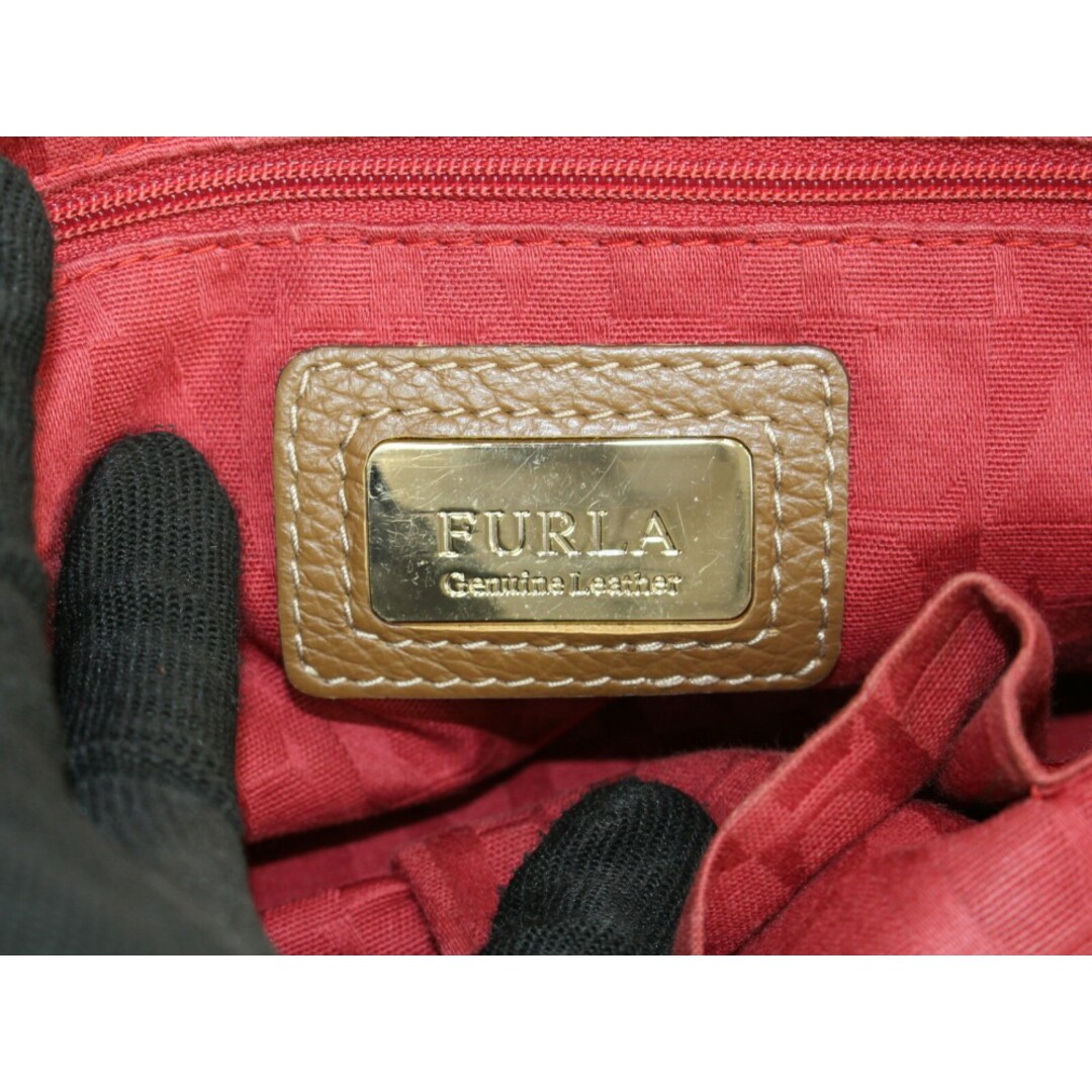 Furla(フルラ)のFURLA フルラ ハンドバッグ ブラウン×ブラック レザー レディース メンズ ウィメンズ ユニセックス ブランド 定番 トートバッグ【中古】松前R56号店 レディースのバッグ(ハンドバッグ)の商品写真