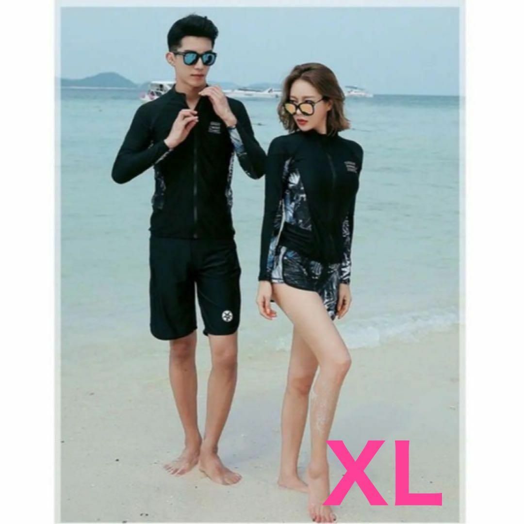 【XLサイズ】レディースラッシュガード5点セット ブラック セパレート水着a59 レディースの水着/浴衣(水着)の商品写真