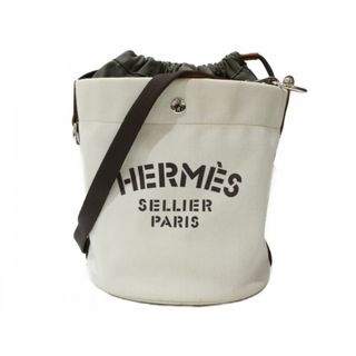 Hermes - 【布袋あり】HERMES　エルメス　サックドパンサージュ　□O刻印　2011年製造　巾着型バッグ　ショルダーバッグ　キャンバス　アイボリー　メンズ　レディース　ユニセックス　ギフト　プレゼント包装可【中古】松前R56号店