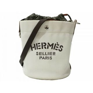 エルメス(Hermes)の【布袋あり】HERMES　エルメス　サックドパンサージュ　□O刻印　2011年製造　巾着型バッグ　ショルダーバッグ　キャンバス　アイボリー　メンズ　レディース　ユニセックス　ギフト　プレゼント包装可【中古】松前R56号店(ショルダーバッグ)