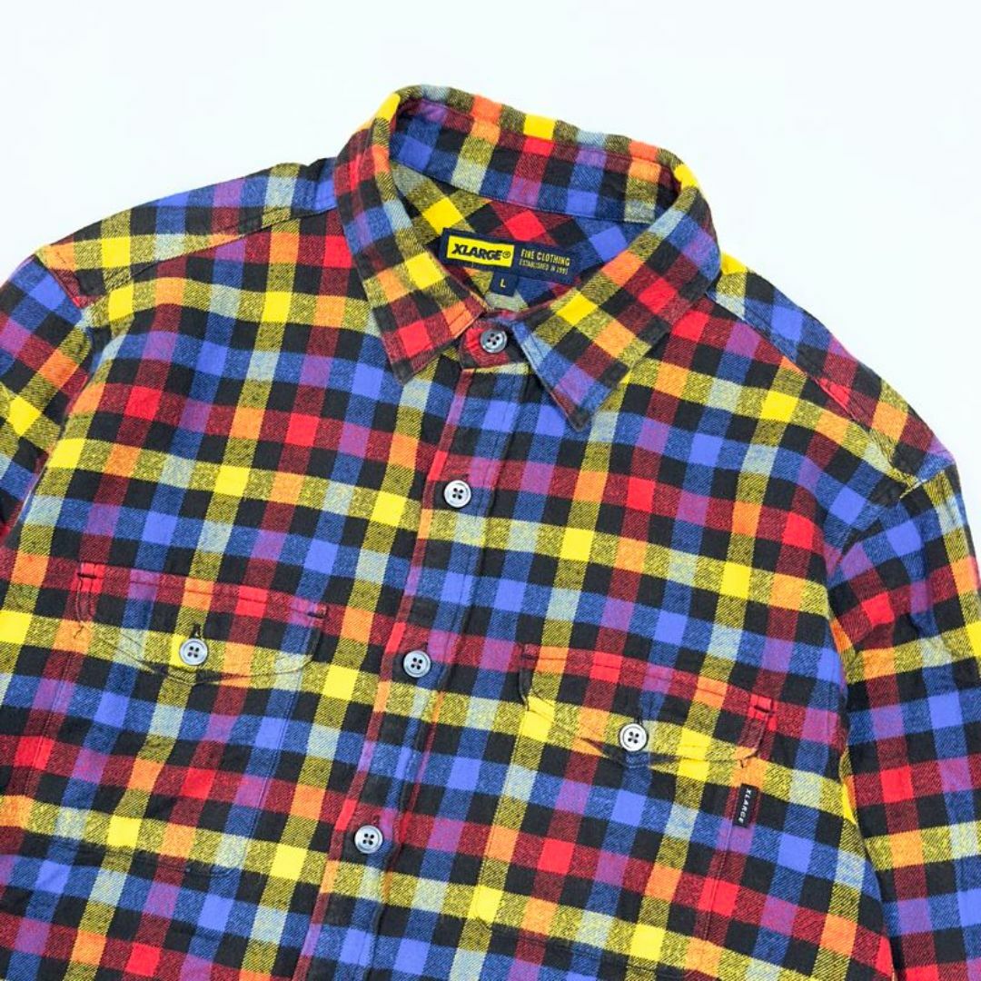 XLARGE(エクストララージ)のXLARGE エクストララージ チェックフラップポケットシャツ L メンズのトップス(シャツ)の商品写真