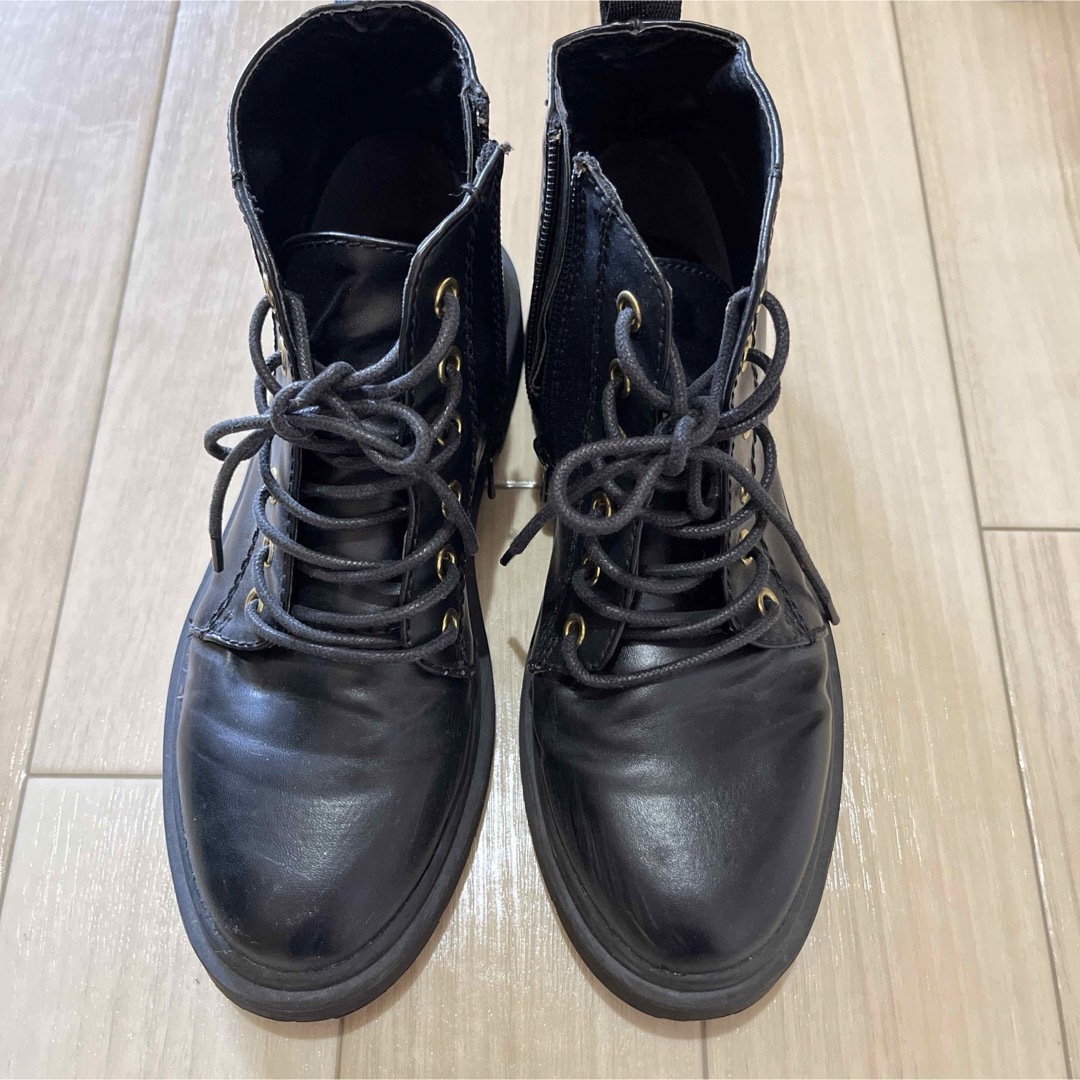 heather(ヘザー)のHeather ブーツ 黒　ローヒール　【M】23〜23.5cm レディースの靴/シューズ(ブーツ)の商品写真